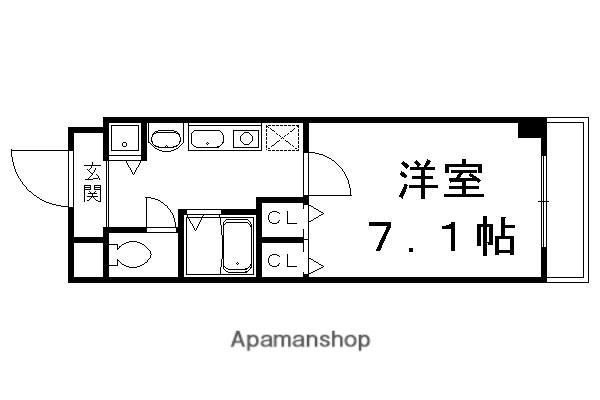 クラウンハイム京都北大路(1K/2階)の間取り写真