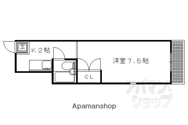 セジュール吉田(1K/2階)の間取り写真