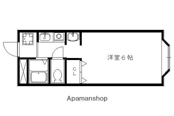 プチフルール(1K/1階)の間取り写真