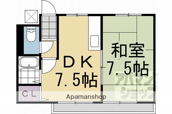 マンションリーステムハナゾノ(1DK/2階)の間取り写真