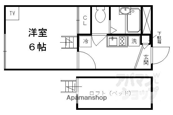 レオパレスウェルスTEN(1K/2階)の間取り写真