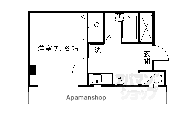 北山オートハウス新生(1K/3階)の間取り写真