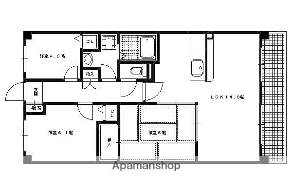 ディエトロ北山(3LDK/2階)の間取り写真