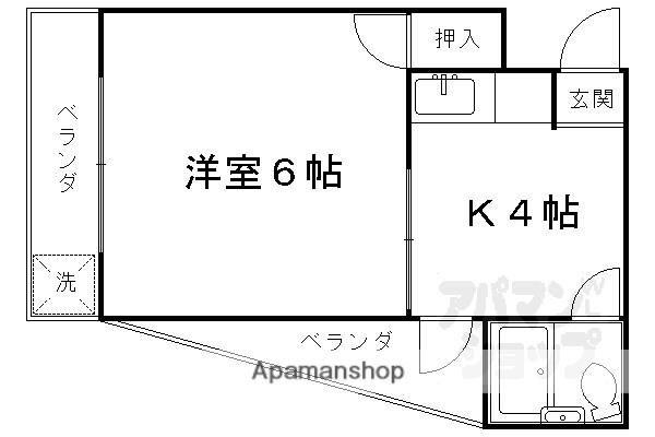 葵ハイツ(1K/1階)の間取り写真