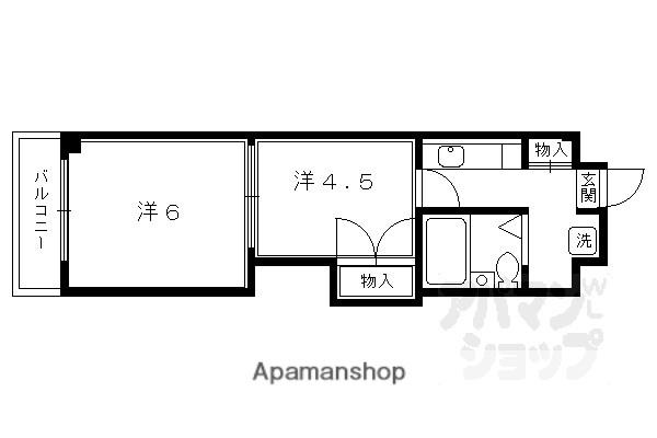 上賀茂葵之森町マンション(1K/4階)の間取り写真