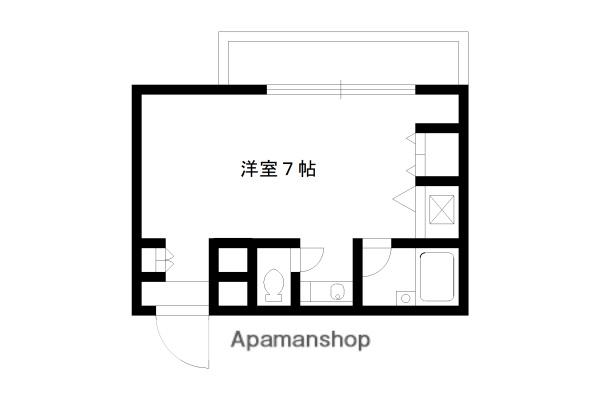 ゴルフ場前ヴィレッジ(1K/2階)の間取り写真