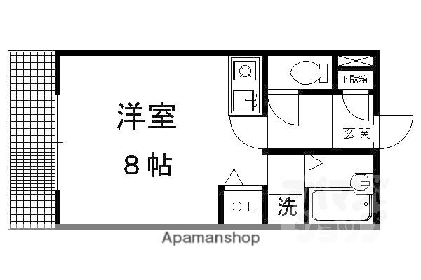 紫野東舟岡町アパート(1K/1階)の間取り写真