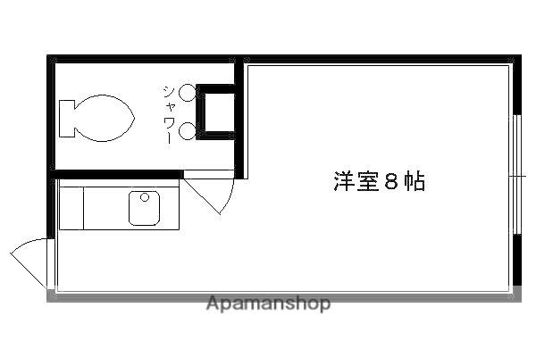 粟津ハイツ(1K/2階)の間取り写真