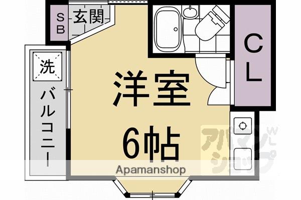 銀閣寺ハイム(ワンルーム/3階)の間取り写真