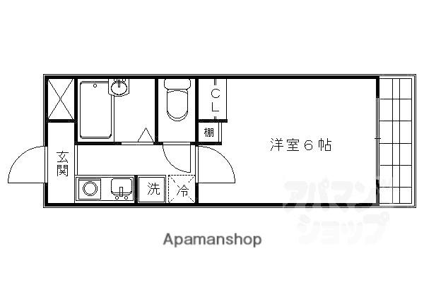 ラ・シャンブル(1K/2階)の間取り写真