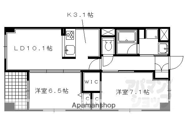 サンクチュアリ二条城(2LDK/2階)の間取り写真