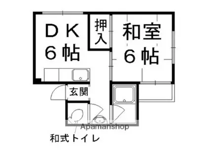 御土居マンション(1DK/4階)の間取り写真