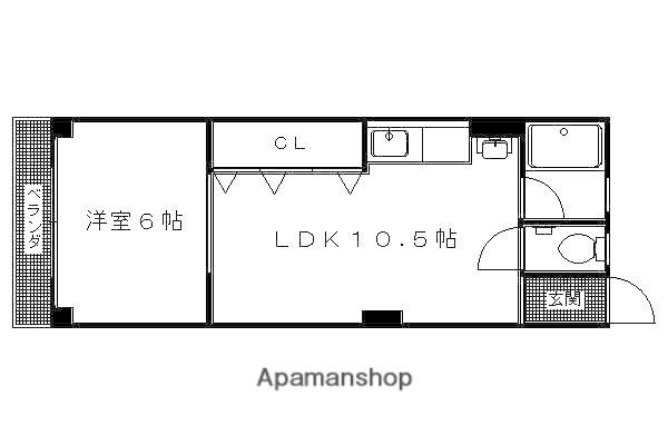 コーポ吉沢(1LDK/6階)の間取り写真