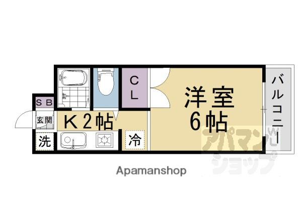 パラドール円町(1K/3階)の間取り写真