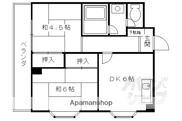 LA VITA(2DK/3階)の間取り写真