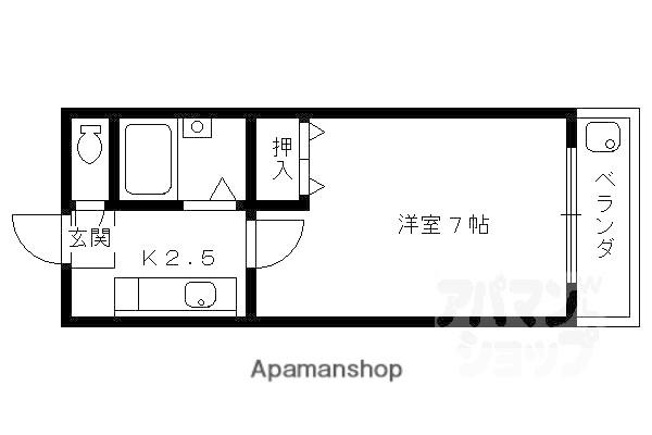 シェモア衣笠(1K/3階)の間取り写真