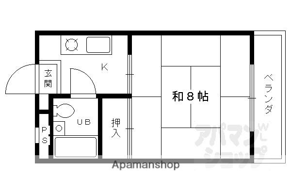 ハイツ華園(1K/1階)の間取り写真