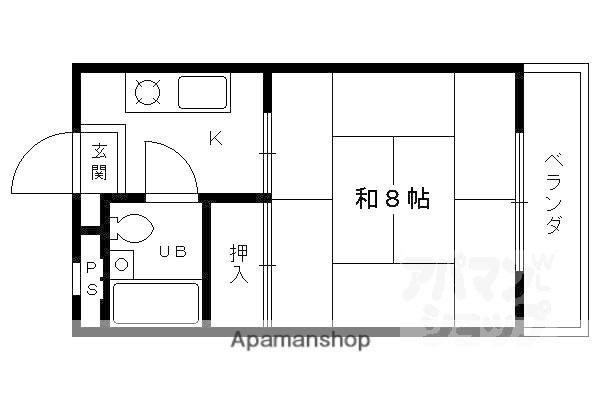 ハイツ華園(1K/1階)の間取り写真