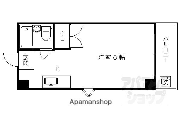 ハイツわかば(1K/2階)の間取り写真