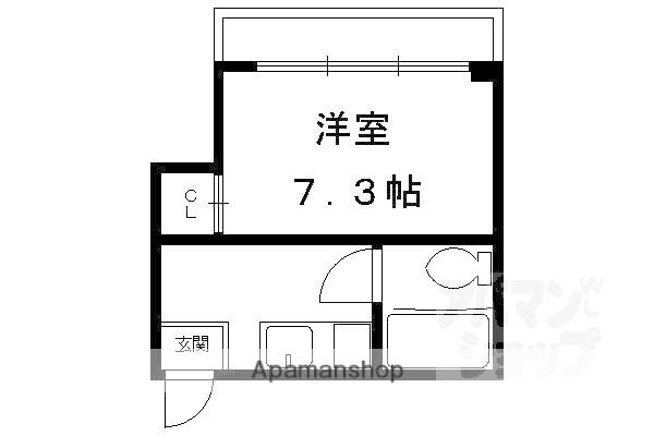 メゾン若葉(1K/2階)の間取り写真