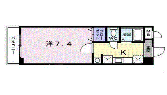 メゾンリーヴ(1K/1階)の間取り写真