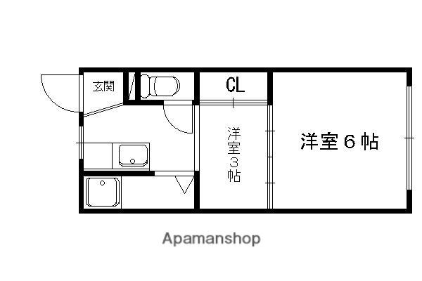 玉和マンション(2K/4階)の間取り写真