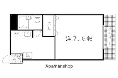 コスモハイツ千本(1K/4階)の間取り写真