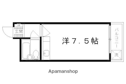 SINGLE QUARTERS西賀茂(ワンルーム/2階)の間取り写真
