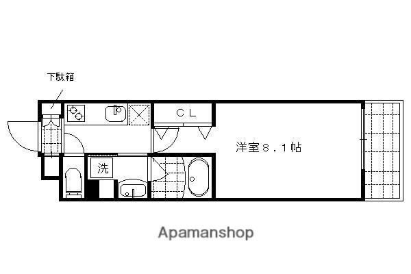 ベラジオ西陣聚楽Ⅱ(1K/2階)の間取り写真
