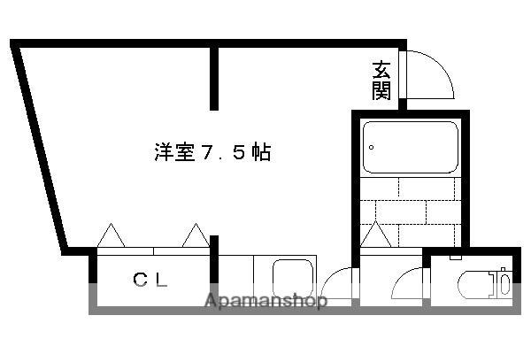 京都市烏丸線 北大路駅 徒歩11分 1階建 築45年(ワンルーム)の間取り写真