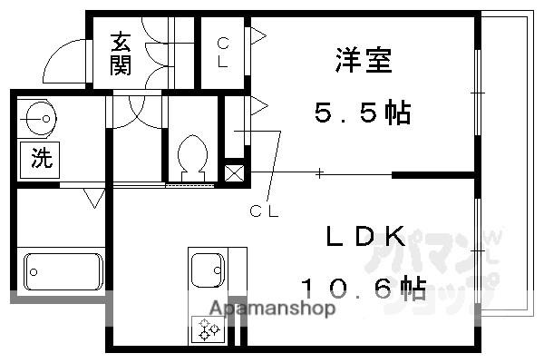 スプリング山城(1LDK/3階)の間取り写真