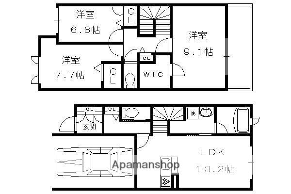 GテラスBUONO(3LDK/1階)の間取り写真