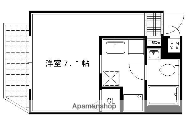 デ・リード鴨川公園(1K/4階)の間取り写真