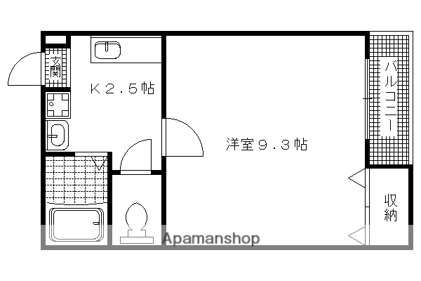 WINGS(1K/4階)の間取り写真