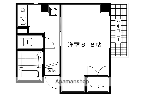SUN・ENOSHIMA(1K/2階)の間取り写真