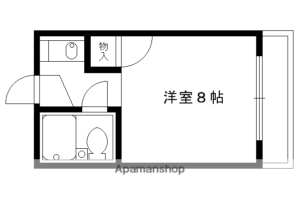 ヴィラ島本(1K/3階)の間取り写真