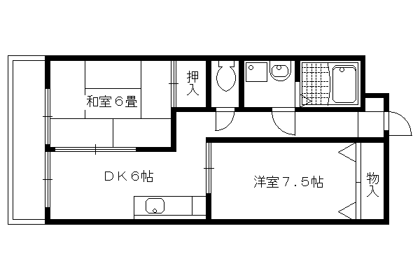 グリーンピアOMK(2DK/3階)の間取り写真