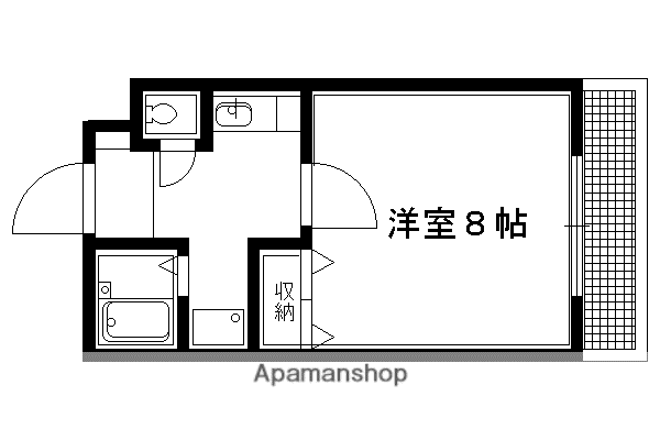 TOST宝ヶ池(1K/1階)の間取り写真