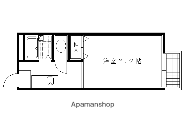 グリーンキャンパス北白川(1K/1階)の間取り写真
