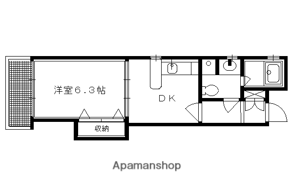 KZ ALLAY(1DK/6階)の間取り写真