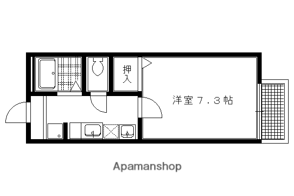 リバーサイド高野(1K/1階)の間取り写真