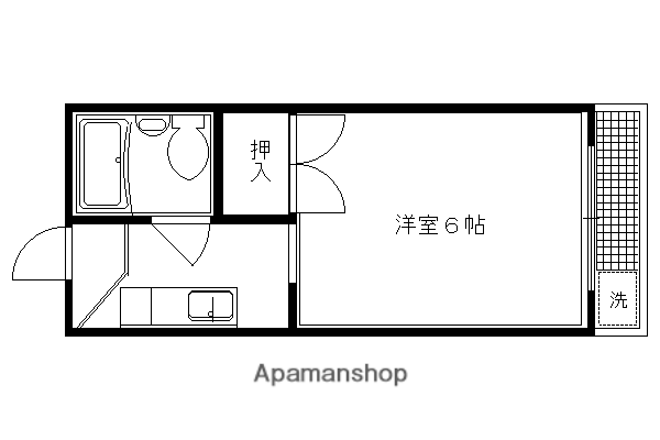 ロイヤルコーポタカハラ(1K/2階)の間取り写真