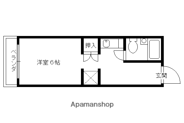 パインフィールド北白川I(ワンルーム/3階)の間取り写真