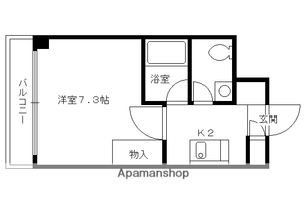 大晋メゾネ下鴨本通(1K/4階)の間取り写真