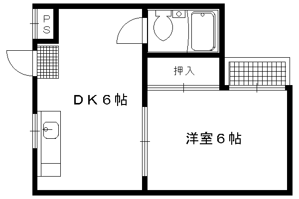 ユナイトハイツ(1DK/1階)の間取り写真