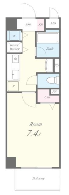 AKATSUKI II(1K/6階)の間取り写真