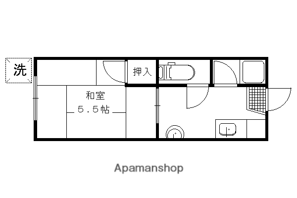 土田ハイツ(1K/1階)の間取り写真