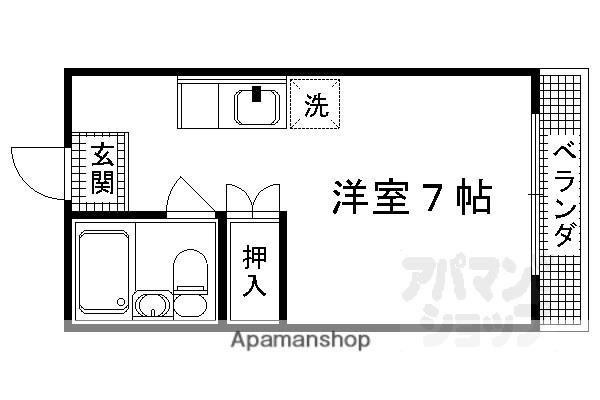 ジョリ大岡(1K/4階)の間取り写真