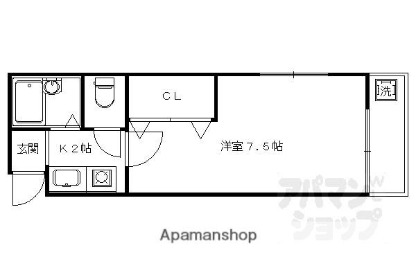 ハウス偕(1K/2階)の間取り写真