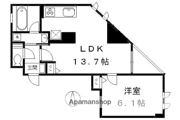 レオパレス京都鞍馬口(1K/1階)の間取り写真